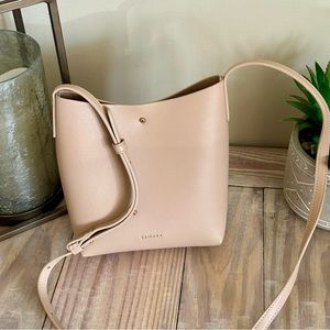 Samara Blush Pebble Leather Crossbody Bag